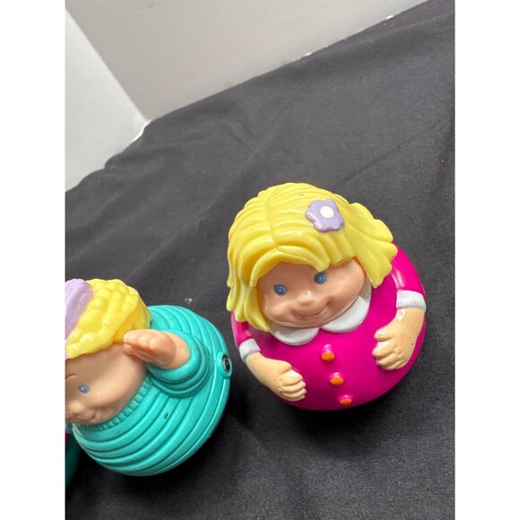 Vintage Hasbro Playskool Weebles Wobble and Roll Rolling Bottom 3-Piece Figurine - Picture 3 of 11